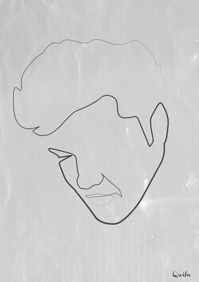 400x566 One Line Elvis Embroidery - Elvis Line Drawing