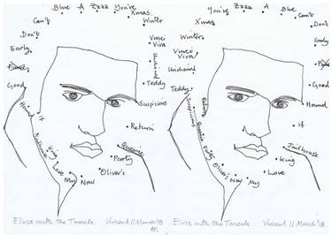 375x266 Drawing Project Elvis Presley With The Tassels Drawing - Elvis Line Drawing