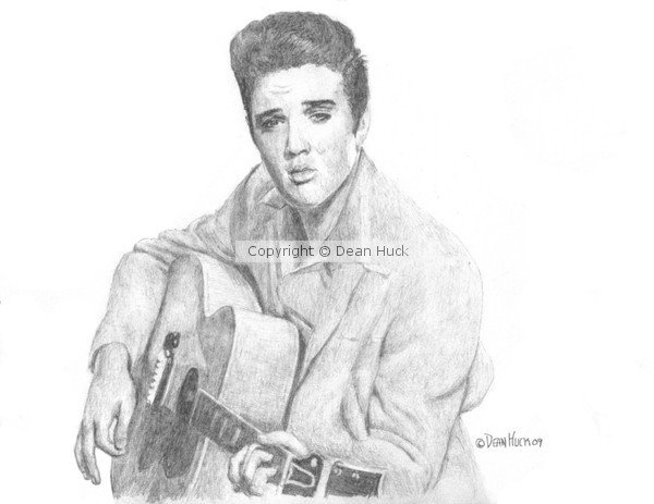600x463 elvis presley drawing in graphite - Elvis Presley Drawing