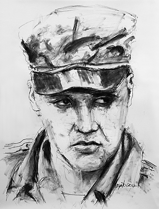 556x730 elvis presley drawing frank argento - Elvis Presley Drawing