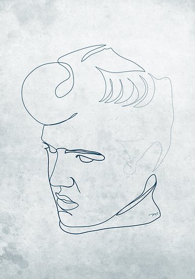 385x550 elvis presley one line drawing posters - Elvis Presley Drawing