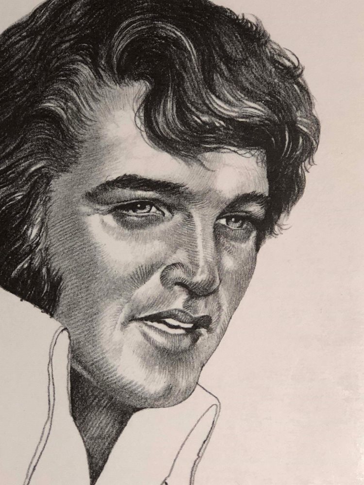 750x1000 vintage elvis presley drawing - Elvis Presley Drawing