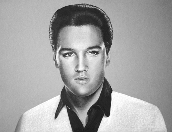 570x437 elvis presley drawing etsy - Elvis Presley Drawing