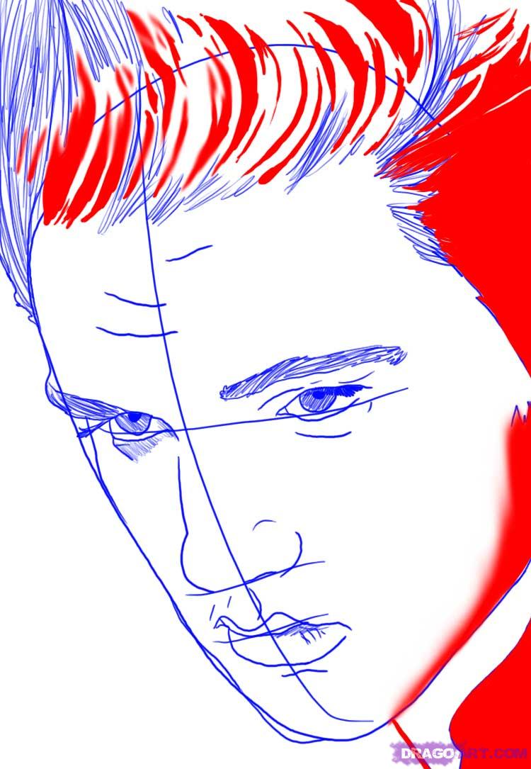 750x1085 How To Draw Elvis Presley, Step - Elvis Presley Drawing Step By Step