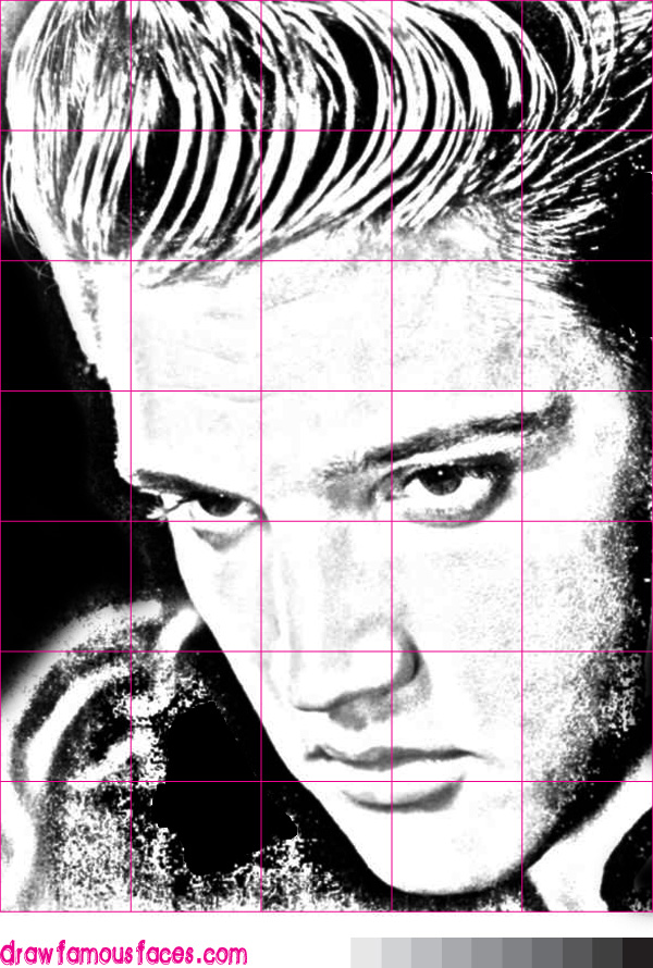 600x890 How To Sketch Elvis Presley Draw Famous Faces - Elvis Presley Drawing Step By Step