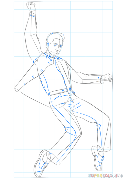 399x575 How To Draw Elvis Presley Step - Elvis Presley Drawing Step By Step
