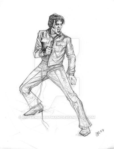 400x521 Elvis Presley - Elvis Presley Line Drawing
