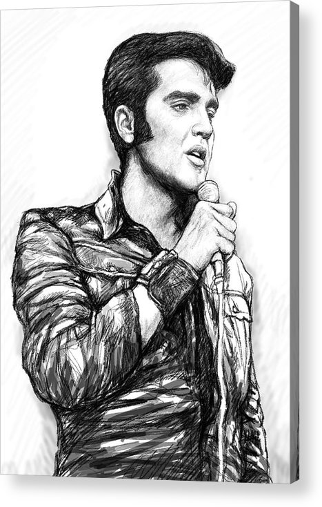 467x734 Elvis Presley Art Drawing Sketch Portrait Acrylic Print - Elvis Presley Line Drawing