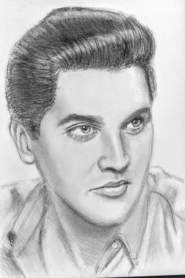 601x900 Elvis Presley Drawing - Elvis Presley Line Drawing