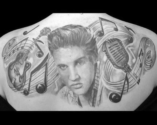 599x479 Elvis Presley Tattoos For Men - Elvis Presley Line Drawing