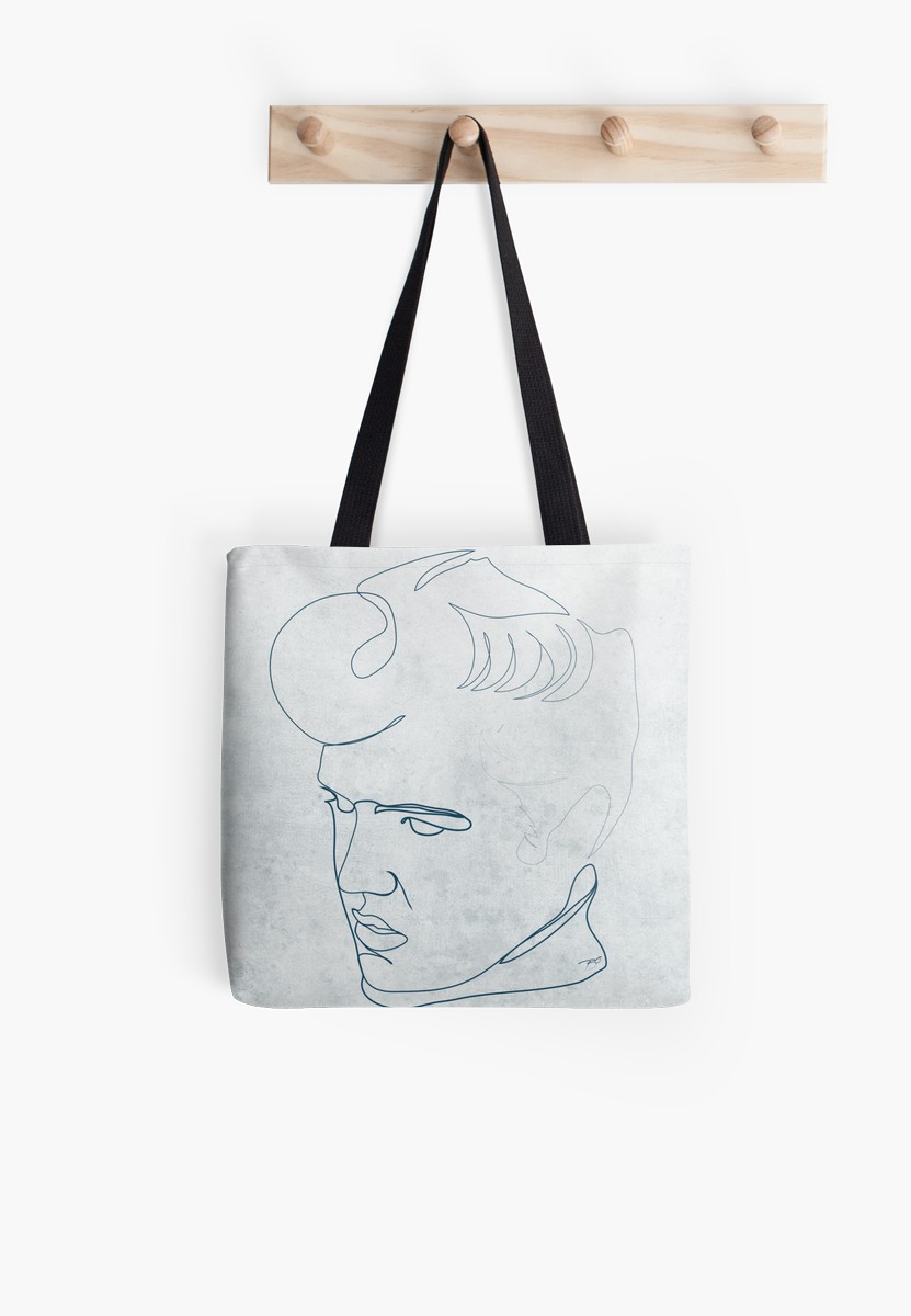 831x1200 Elvis Presley One Line Drawing Tote Bags - Elvis Presley Line Drawing
