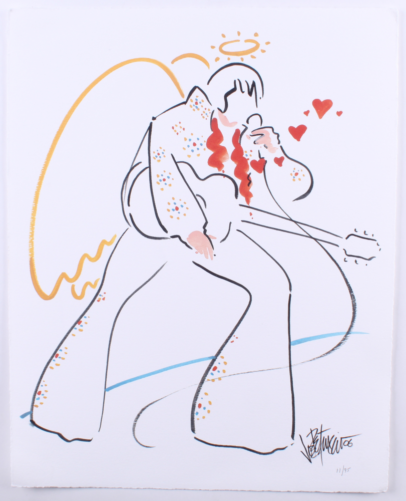 811x1000 Online Sports Memorabilia Auction Pristine Auction - Elvis Presley Line Drawing