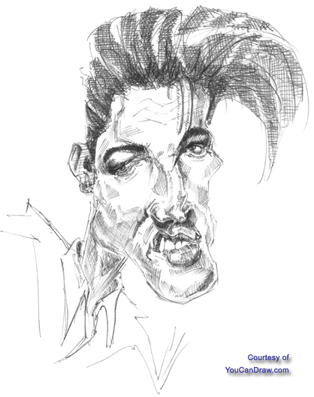 450x569 Caricatures - Elvis Presley Line Drawing