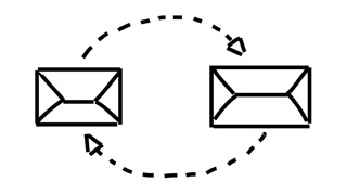 320x180 sending and receiving emails line drawing illustration animation - Email Drawing