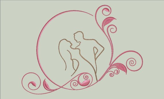 570x346 wedding pair beautiful embroidery designs pes pec xxx etsy - Embroidery Designs Drawing