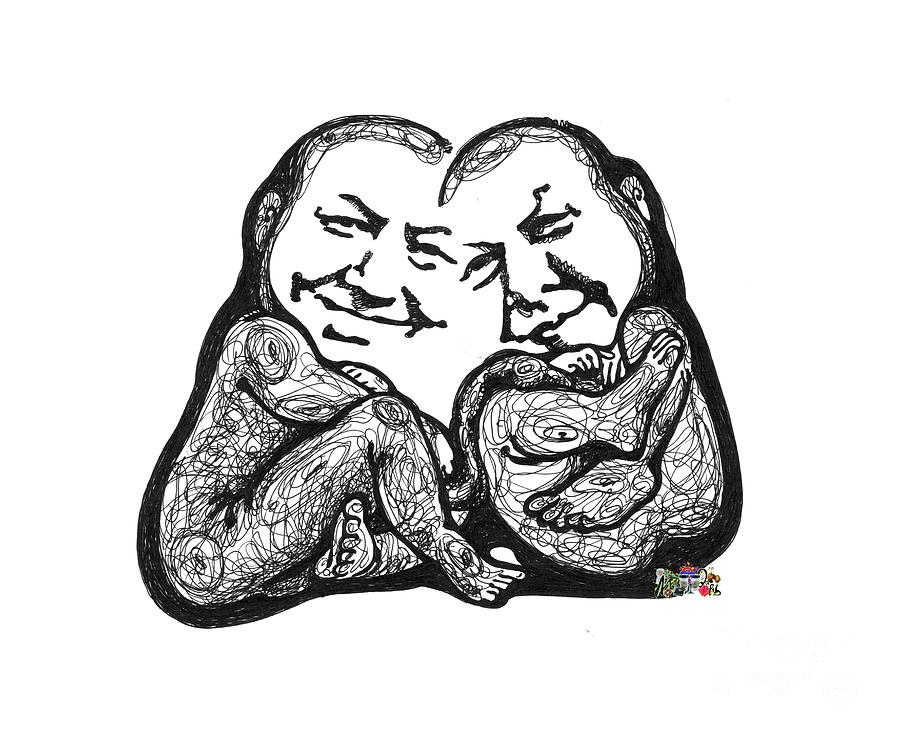 900x730 we are twins selves portrait drawing - Embryo Drawing
