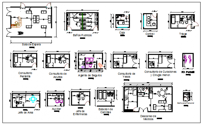 650x400 emergency hospital furniture design drawing - Emergency Drawing