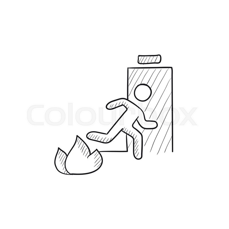 800x800 emergency fire exit door vector sketch stock vector colourbox - Emergency Drawing