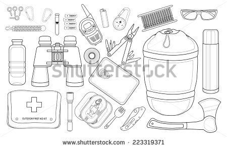 450x293 survival kit clipart black and white great free clipart - Emergency Kit Drawing