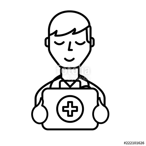 500x500 doctor professional with emergency kit first aid stock image - Emergency Kit Drawing