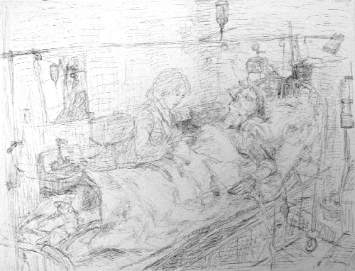 500x382 the elderly - Emergency Room Drawing