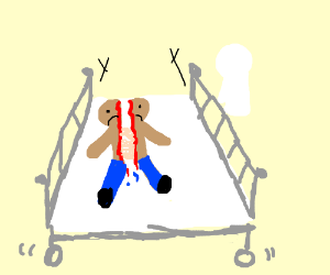 300x250 two halves of a man in the emergency room - Emergency Room Drawing