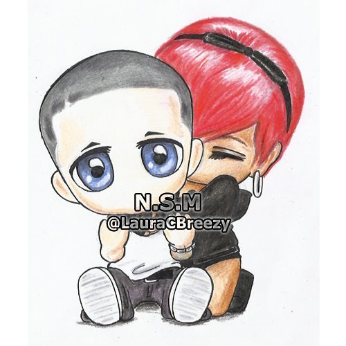 500x500 Eminem Rihanna - Eminem Cartoon Drawing