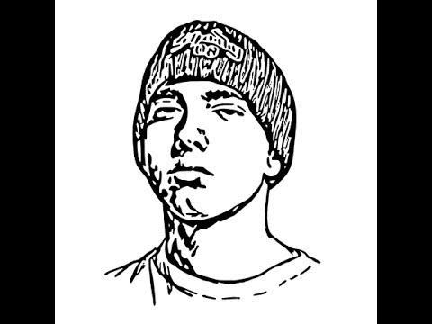 480x360 How To Draw Eminem Face Sketch Drawing Step - Eminem Cartoon Drawing