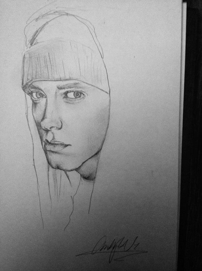 672x900 Eminem Drawing - Eminem Drawing
