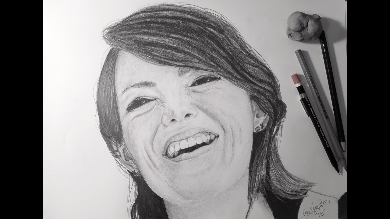 1280x720 drawing emma stone - Emma Stone Drawing