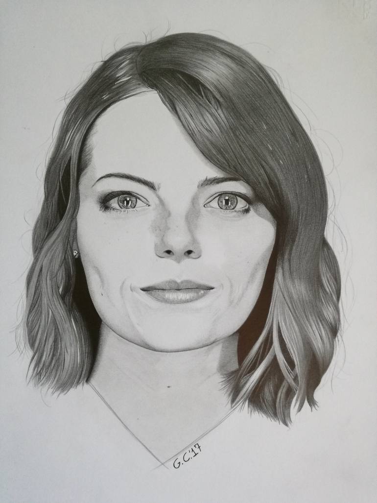 770x1027 emma stone portrait drawing - Emma Stone Drawing