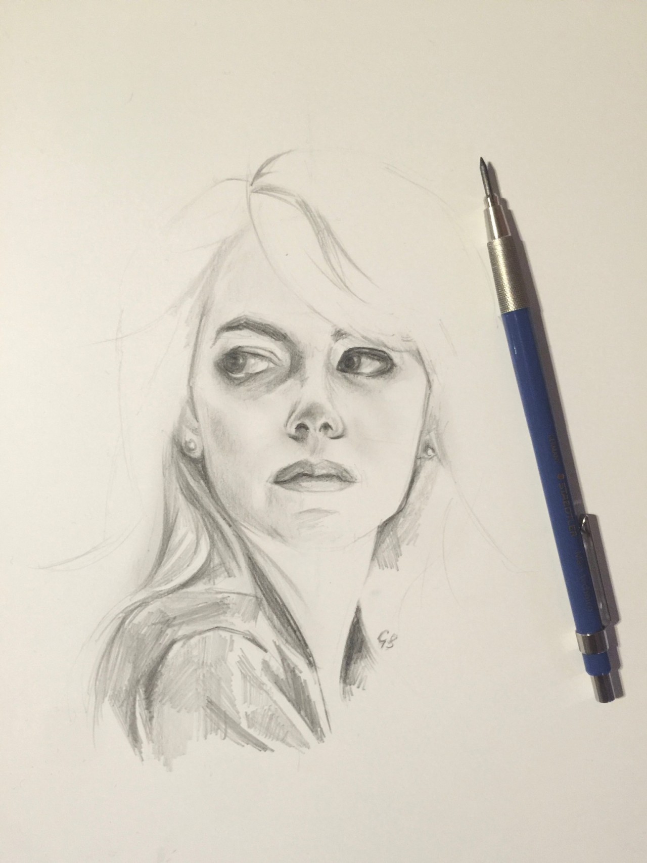 1280x1707 emma stone in graphite - Emma Stone Drawing