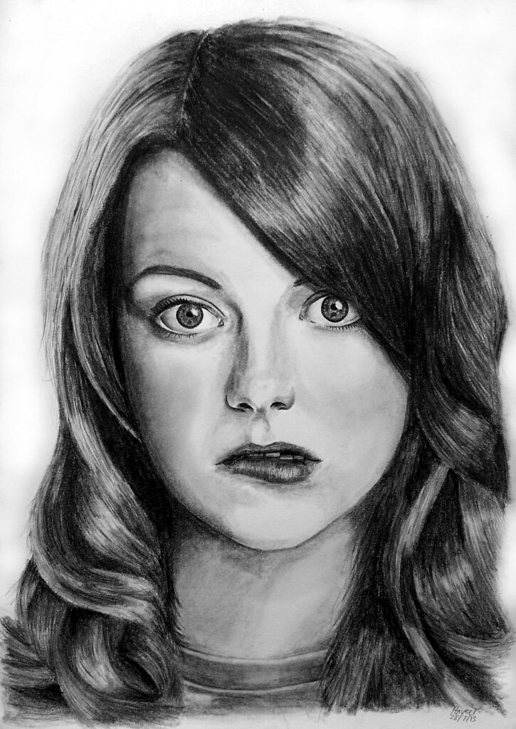 725x1024 my drawing of emma stone! emmastone - Emma Stone Drawing