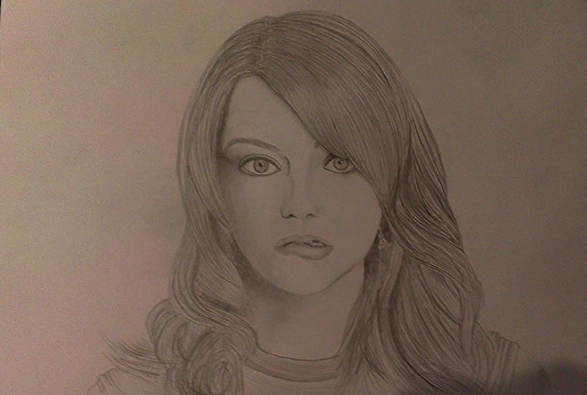 854x575 so my friend suggested i draw emma stone this is the best i could - Emma Stone Drawing