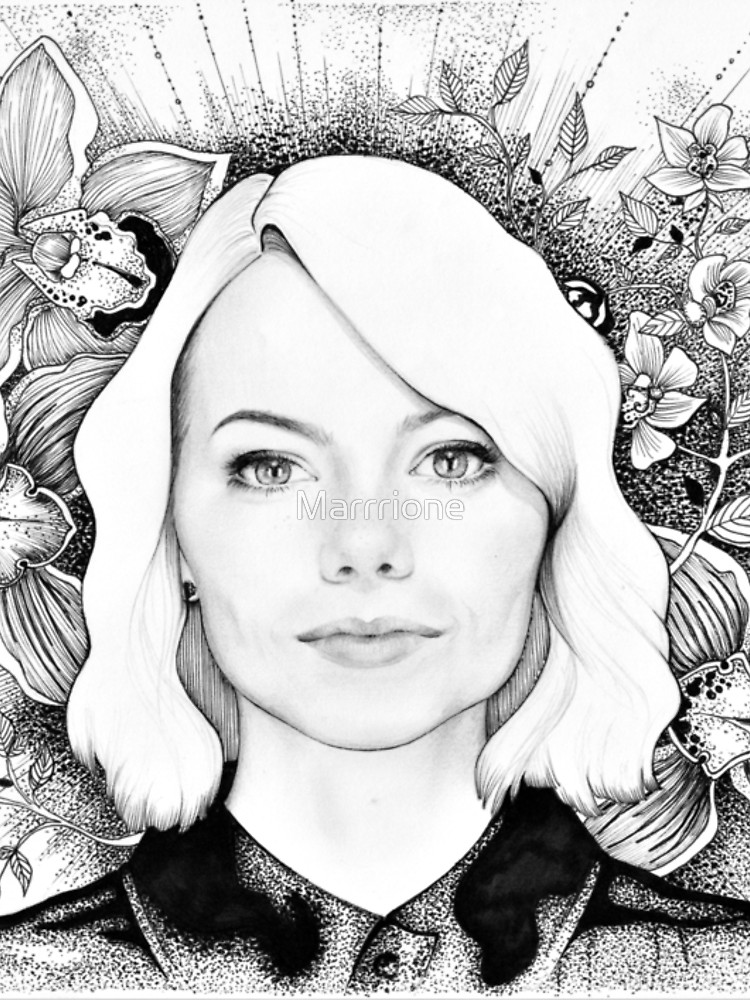 750x1000 emma stone sticker - Emma Stone Drawing
