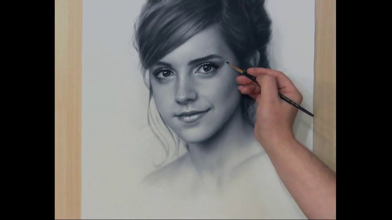 1280x720 Speed Drawing Portrait Emma Watson Risovanie Portreta Sukhaia Kist - Emma Watson Drawing