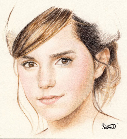 500x547 Emma Watson Drawing Sketches - Emma Watson Drawing