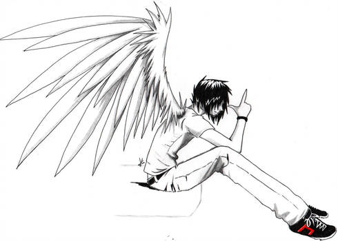 490x350 Emo Angel Boy - Emo Angel Drawing