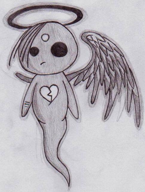 485x641 Lost Drawing Emo For Free Download - Emo Angel Drawing