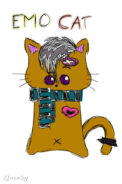 400x600 Cute, Yet Emo, Cat An Animals Speedpaint Drawing - Emo Cat Drawing