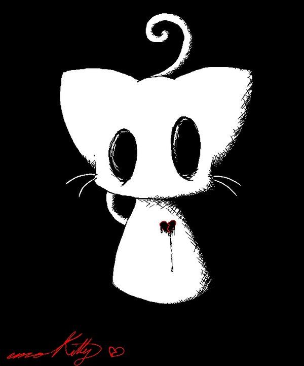 600x721 cute emo cat cartoons emo kitty - Emo Cat Drawing