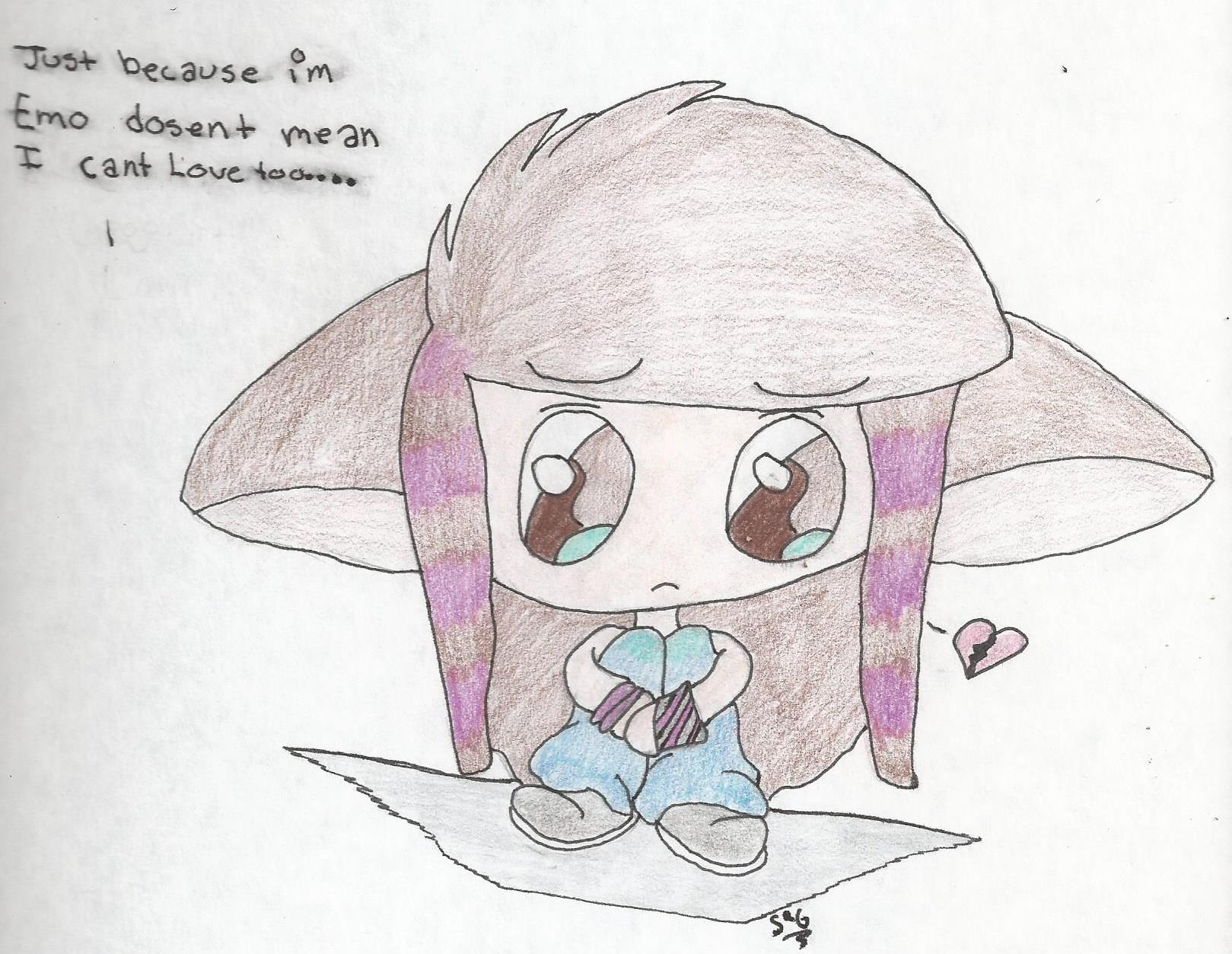 1619x1253 Drawn Emo Chibi - Emo Cat Drawing