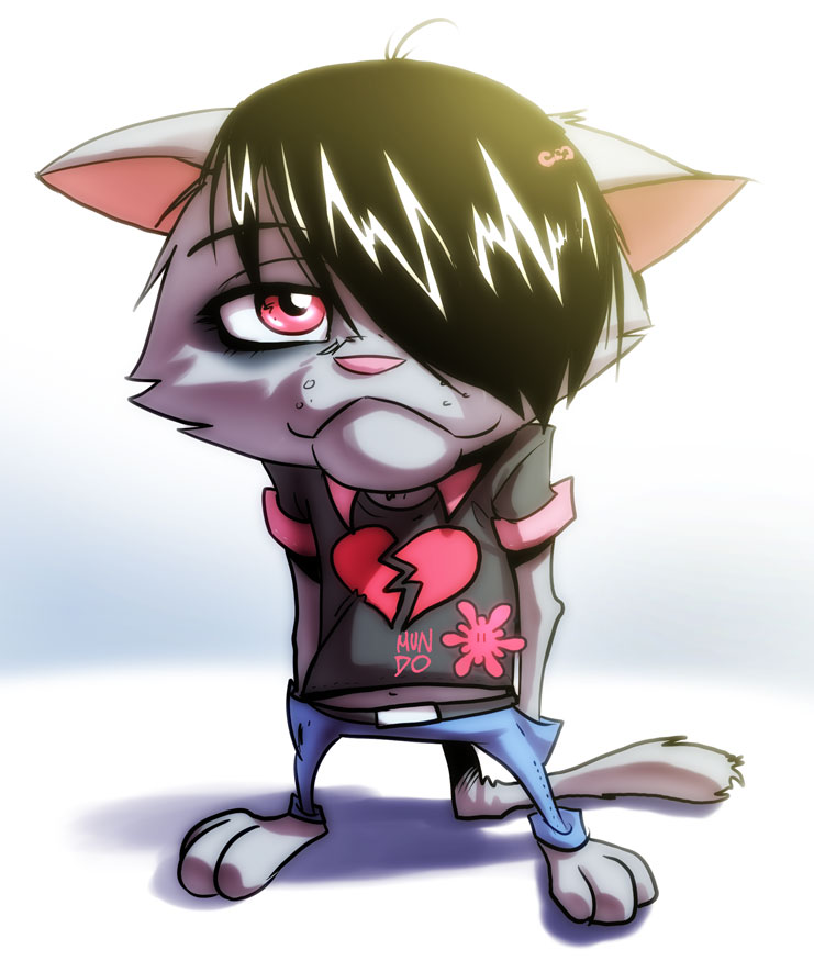 741x875 Huge Collection Of 'emo Cat Drawing' Download More Than Images - Emo Cat Drawing