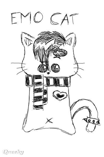 400x600 emo animals emo cat an animals drawing - Emo Cat Drawing