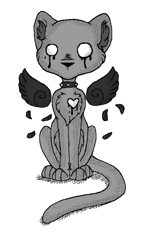 494x778 Collection Of Free Drawing Cute Emo Download On Ui Ex - Emo Cat Drawing