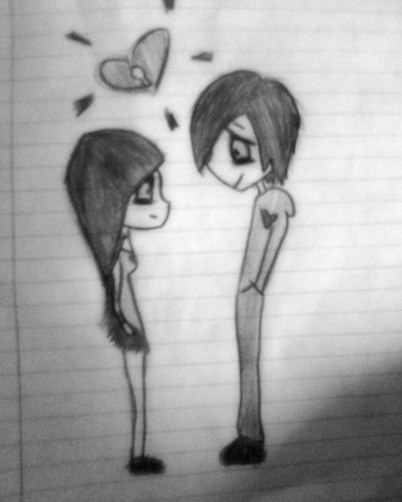 800x1000 emo couple drawings easy emo love - Emo Couple Drawings