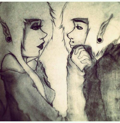 500x514 Emo Couple Drawing Discovered - Emo Couple Drawings