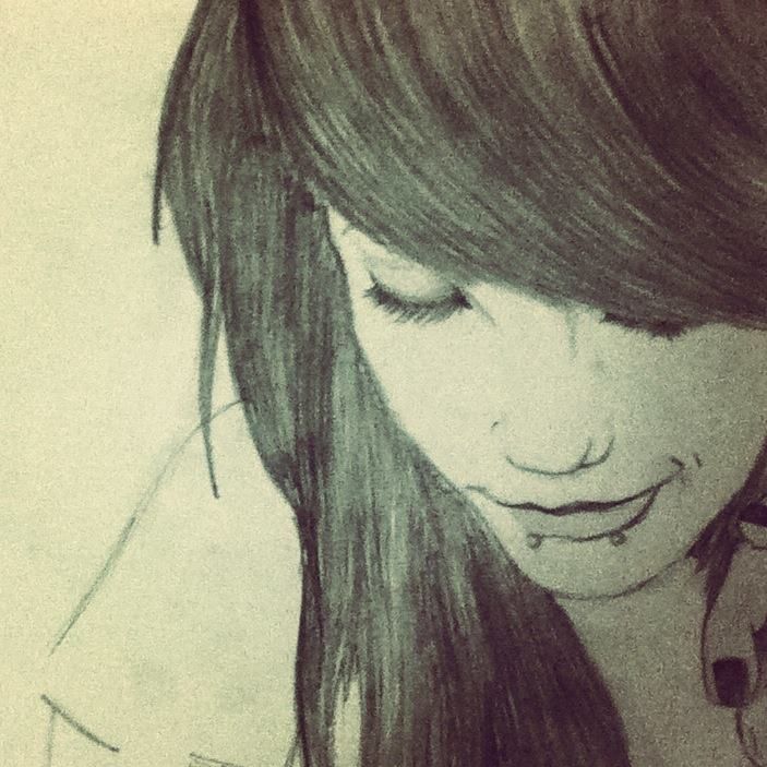 703x703 emo pencil drawing emo sad girl crying drawing emo girl - Emo Girl Drawing