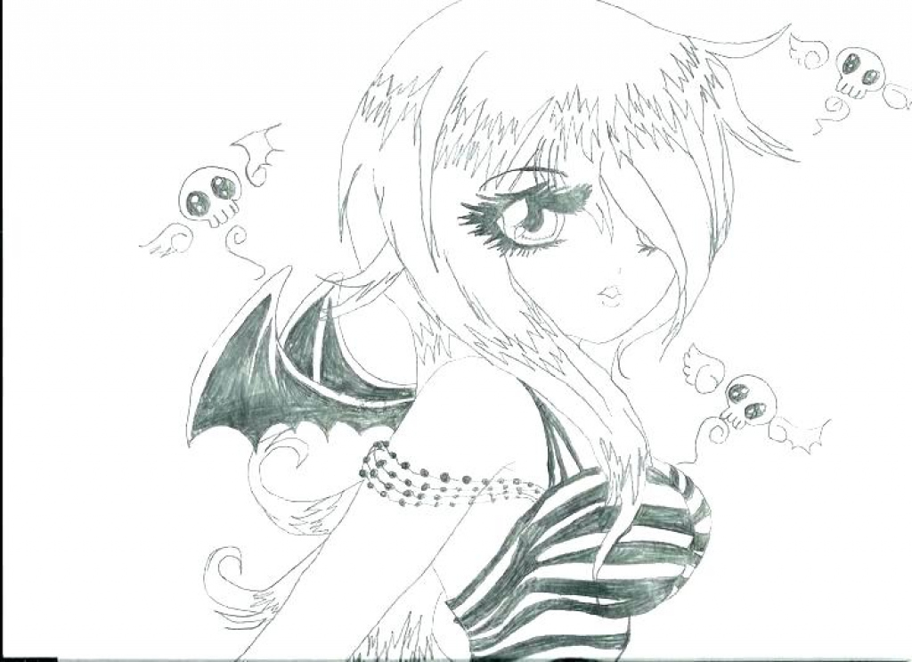 1024x743 Anime Emo Boy Drawing At Getdrawings Free For Personal Use - Emo Girl Drawing Anime