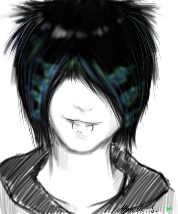 600x720 Scene Boys - Emo Guy Drawing